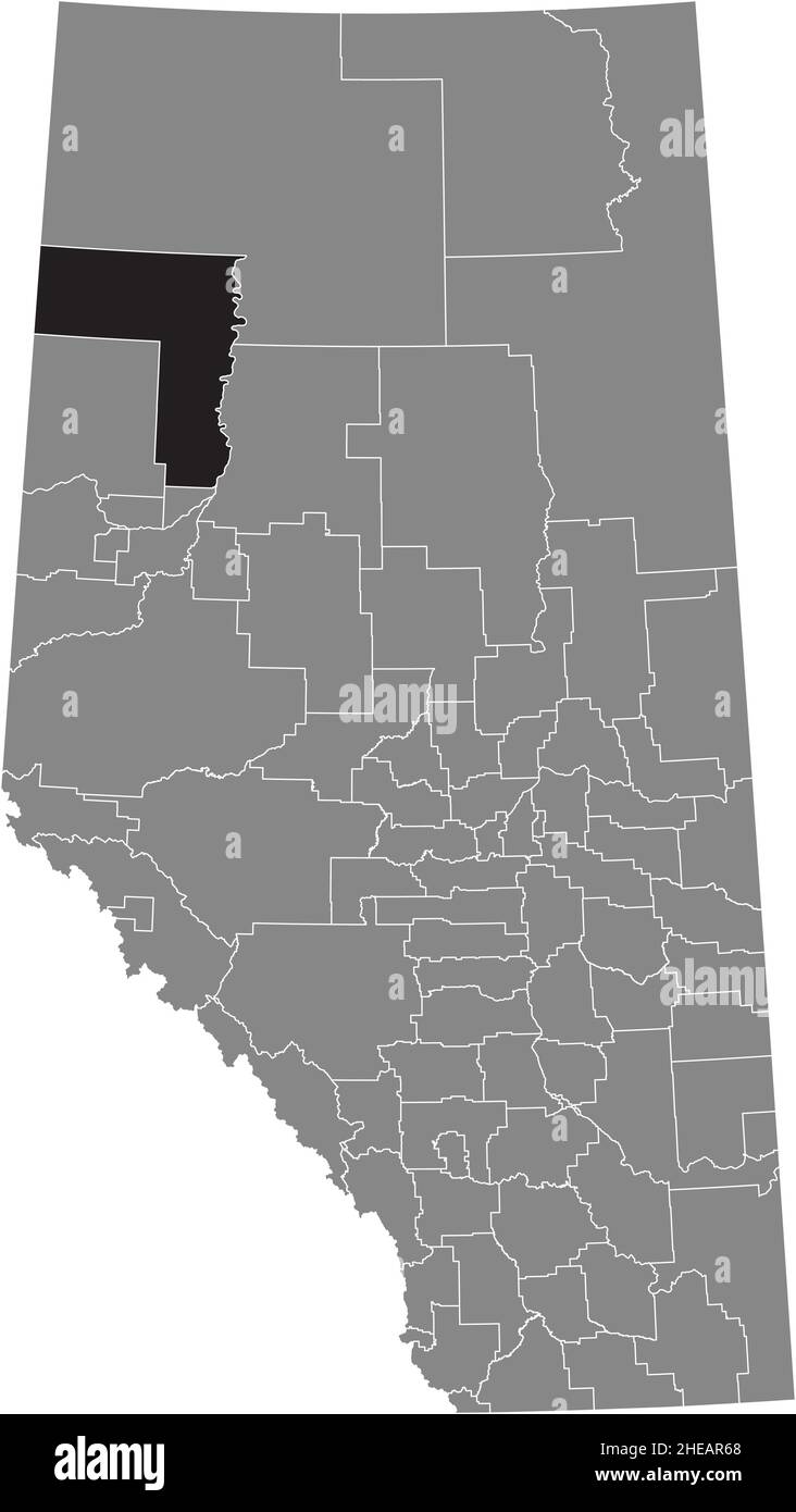 Noir plat blanc carte d'emplacement en surbrillance du DISTRICT municipal DU COMTÉ DE NORTHERN LIGHTS à l'intérieur de la carte administrative grise de la province canadienne Illustration de Vecteur