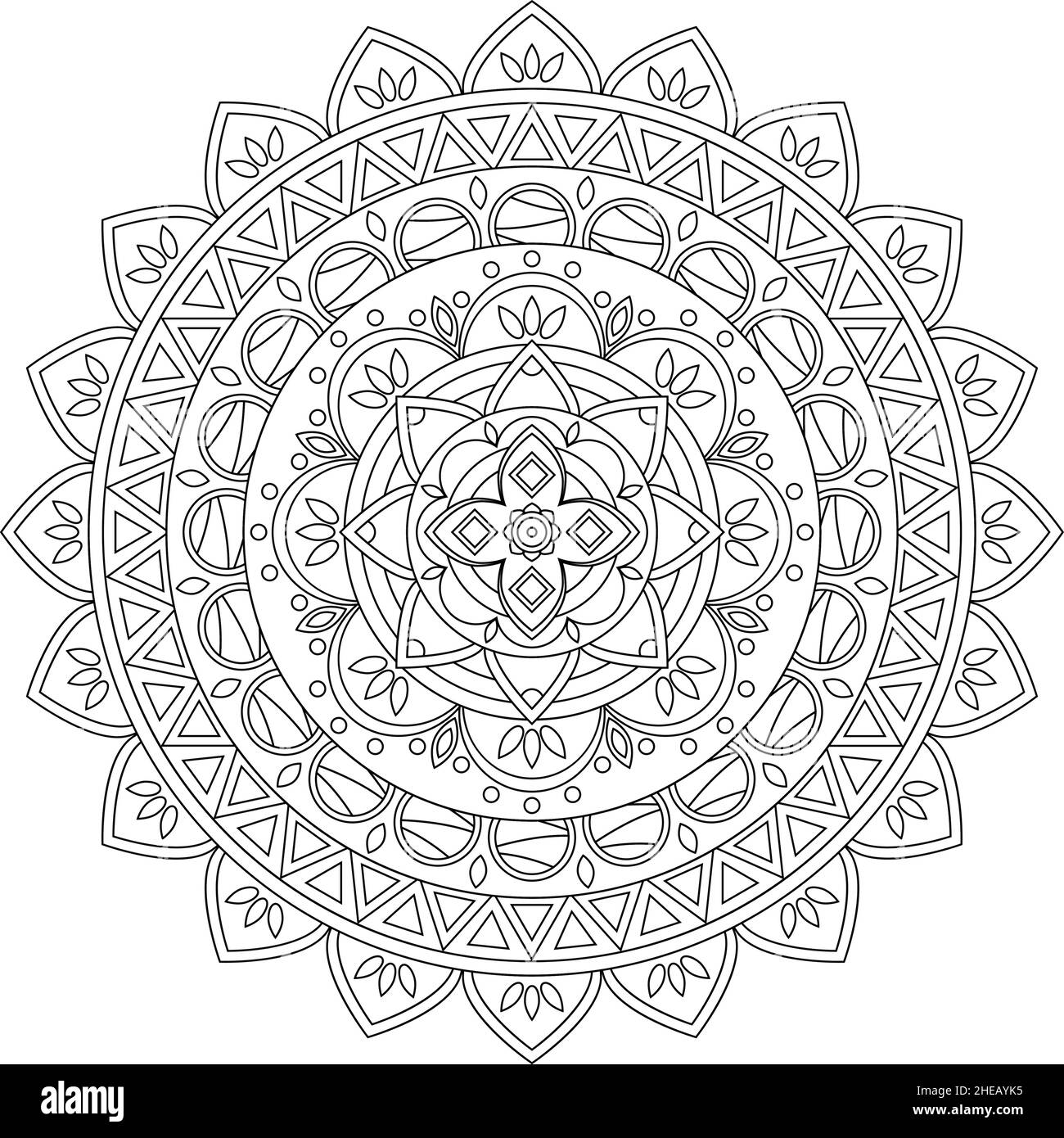 Mandala florale, illustration vectorielle Illustration de Vecteur