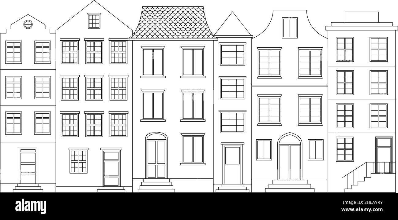 Rangée de maisons, illustration vectorielle Illustration de Vecteur
