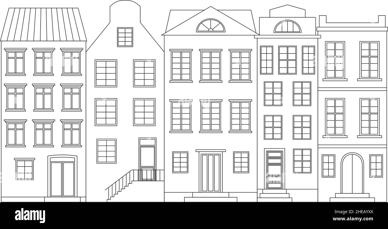 Rangée de maisons, illustration vectorielle Illustration de Vecteur