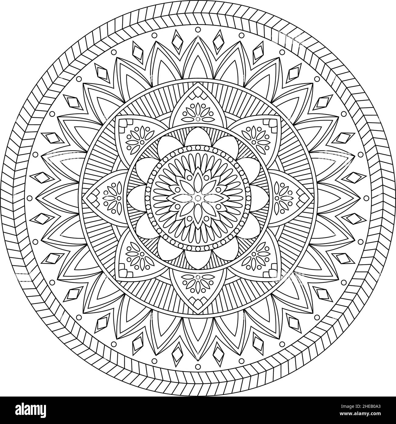 Mandala florale, illustration vectorielle Illustration de Vecteur