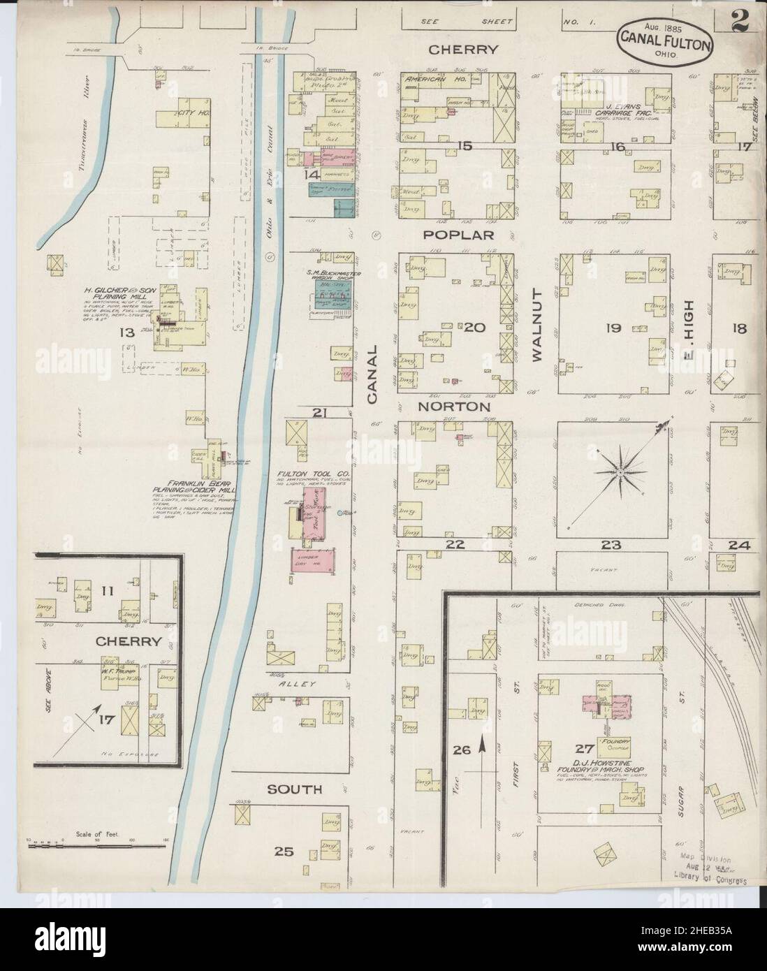 Carte du canal de fulton en ohio Banque de photographies et d’images à