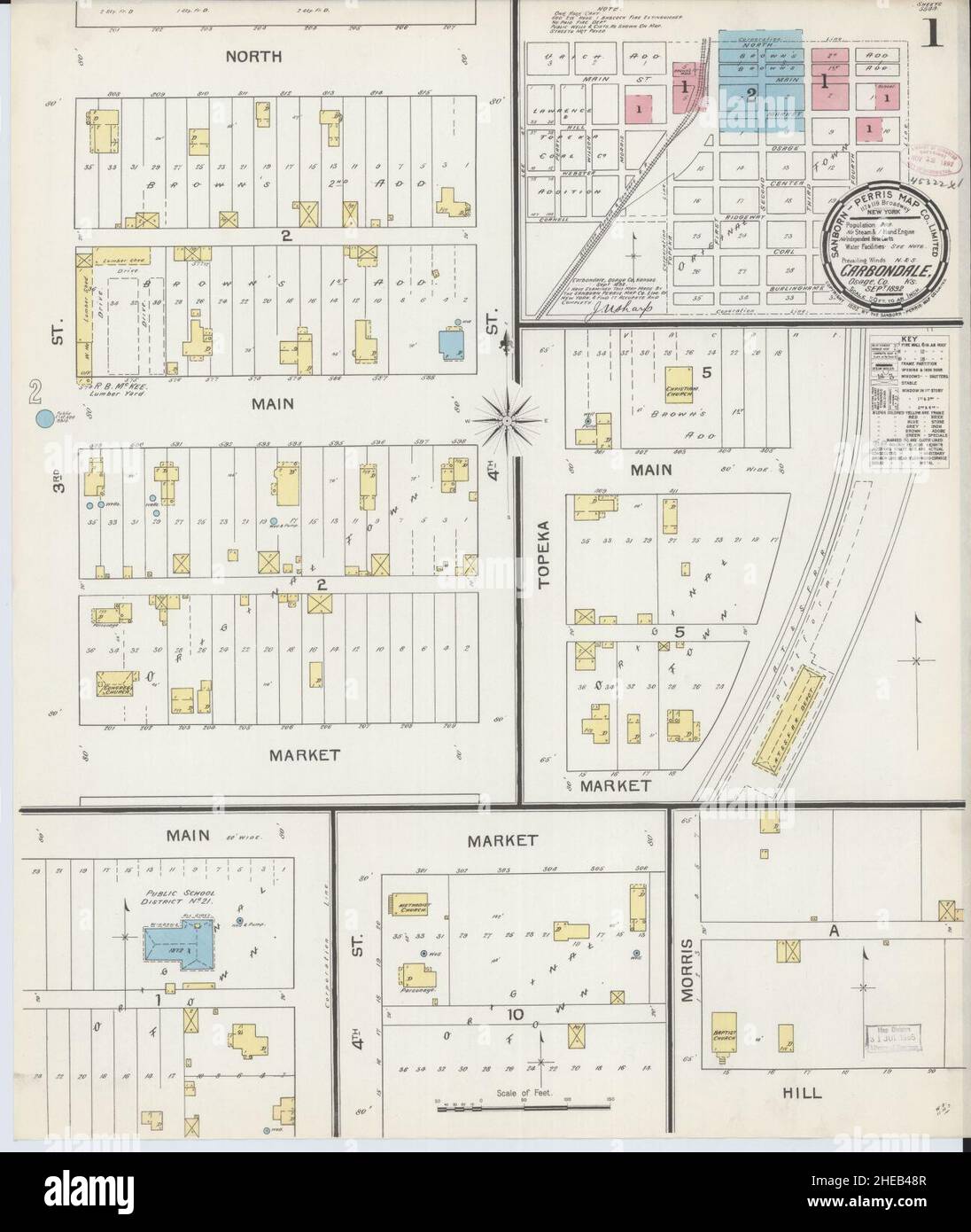 Carte de carbondale kansas Banque de photographies et d’images à haute