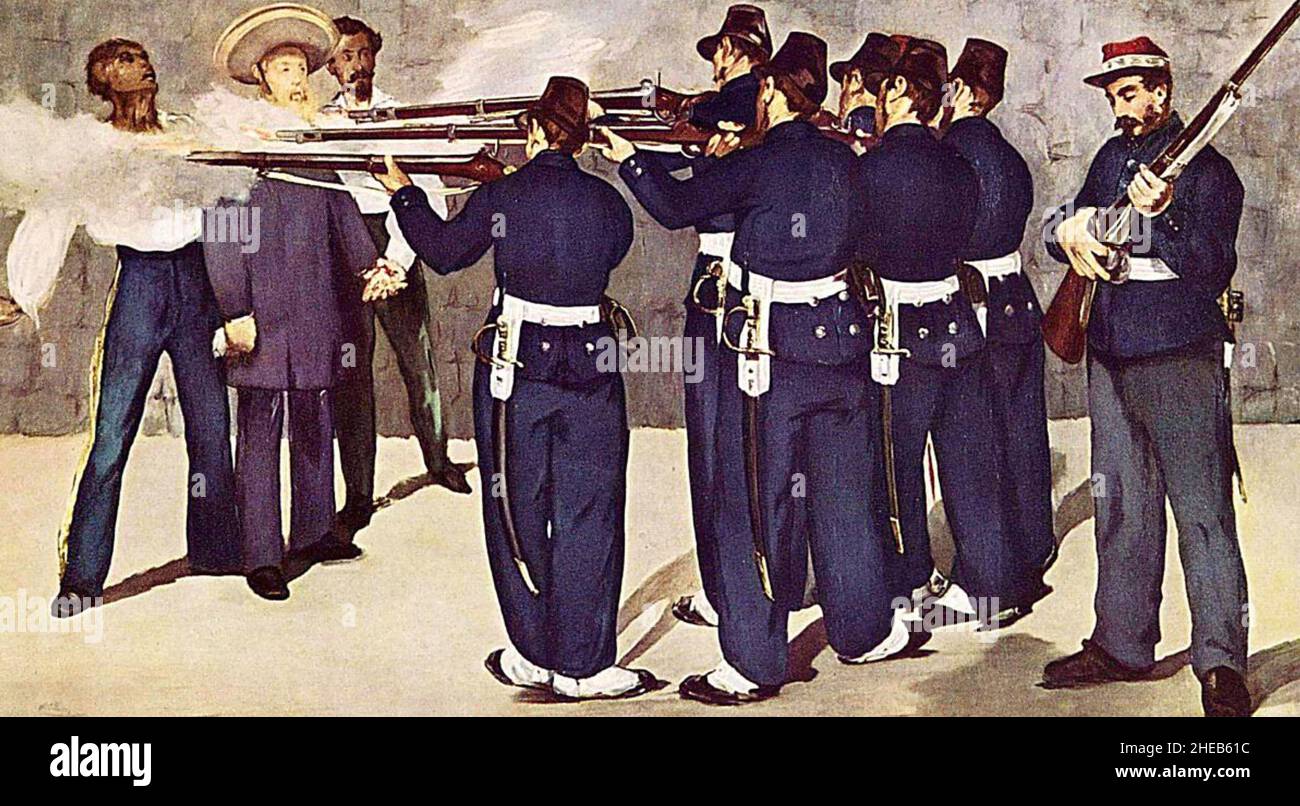 MAXIMILIAN I DU MEXIQUE (1832-1867) son exécution par les Républicains le 19 juin 1867 peint par Edouard Manet Banque D'Images