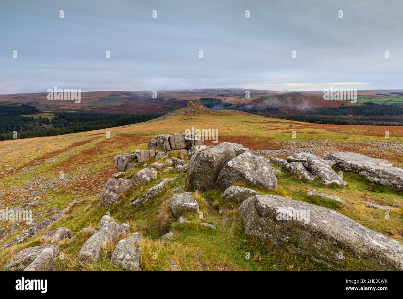Rochers à Sharpitor sur Dartmoor Banque D'Images