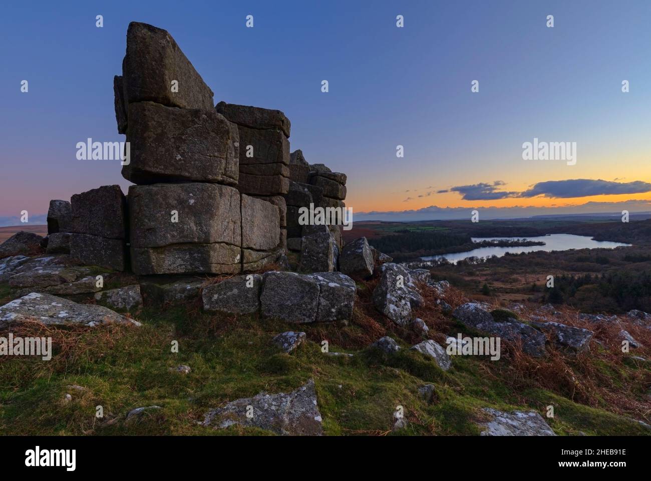 Cuir Tor Dartmoor Banque D'Images