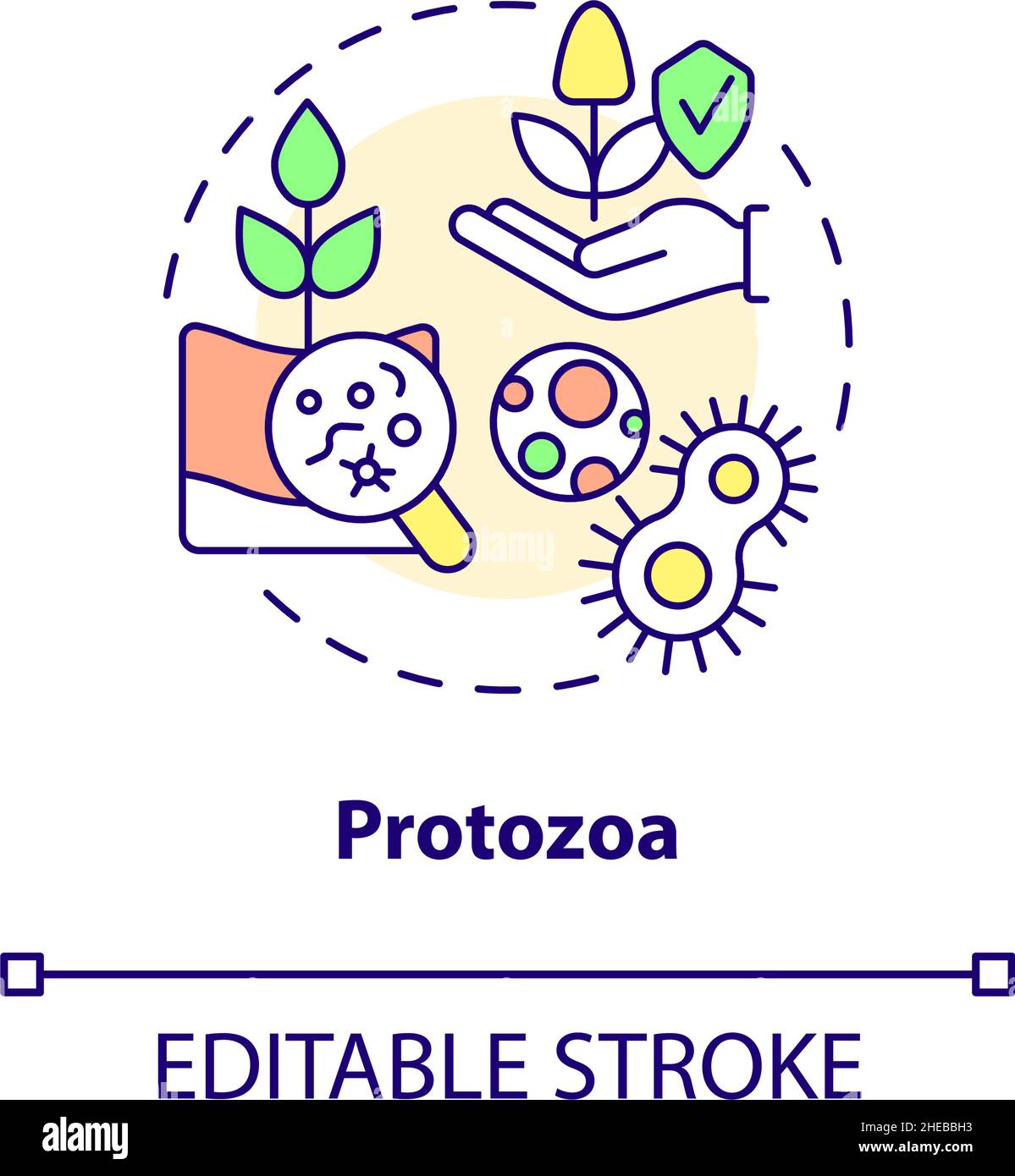 Icône de concept de protozoaires Illustration de Vecteur