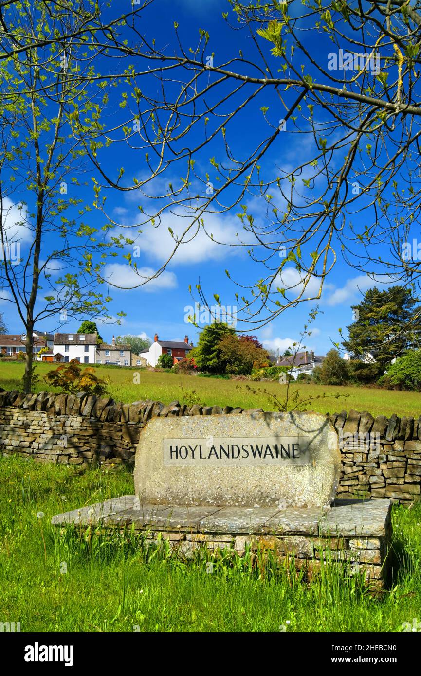 Royaume-Uni, Yorkshire du Sud, Barnsley, panneau en pierre Hoylandswaine Banque D'Images
