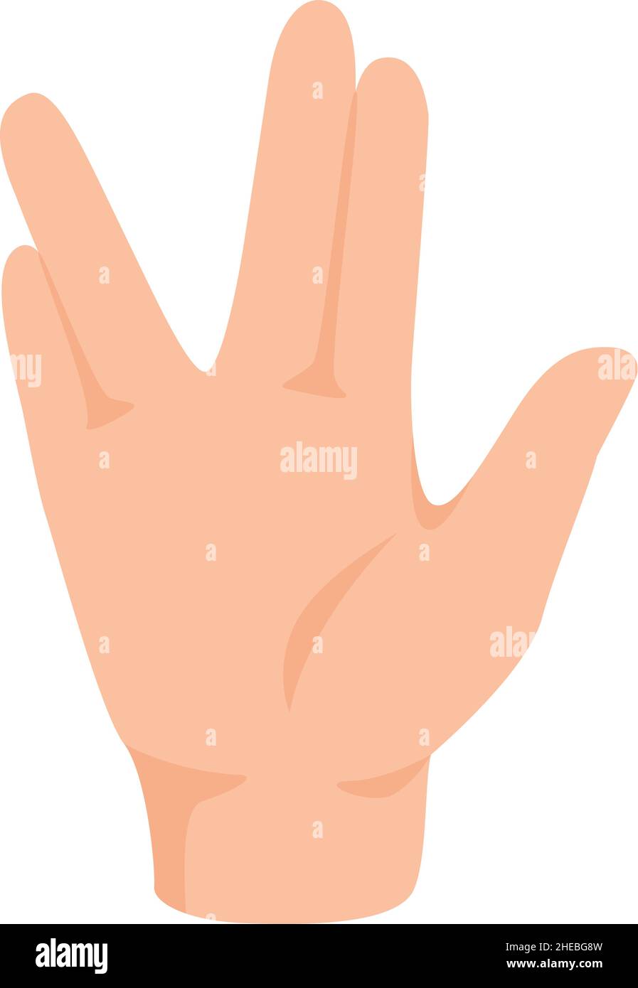 Mouvement du bras humain, séparer les doigts de la forme V. illustration isolée du mouvement du doigt de la main Vector Illustration de Vecteur