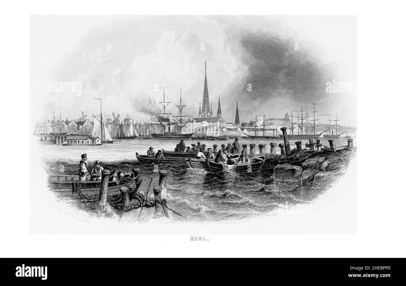 Kiel dans le livre The Illustrated History of the War Against Russia (Guerre de Crimée d'octobre 1853 à février 1856) d'Edward Henry Nolan, publié en 1857 Banque D'Images