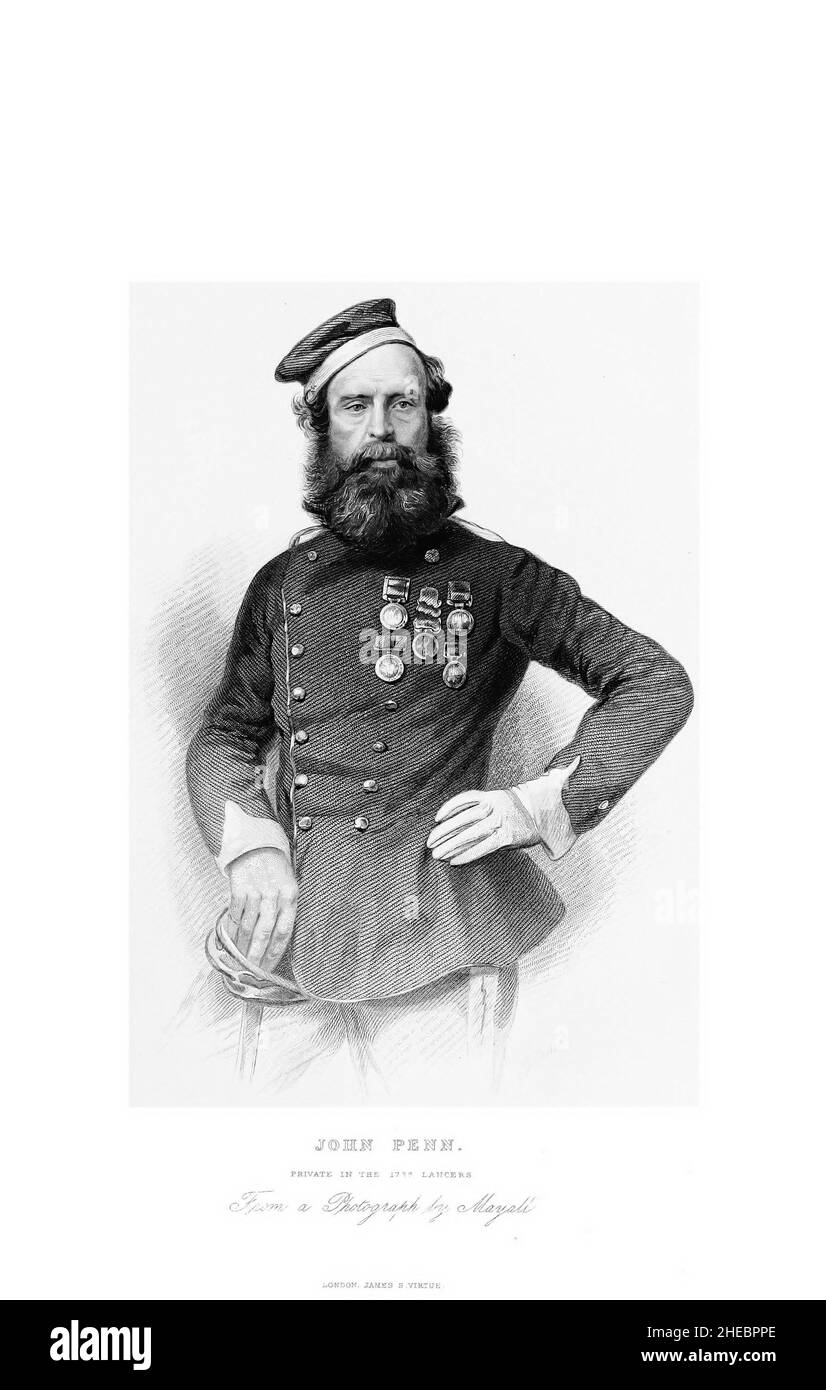 John Penn Private in the 17th Lanciers dans le livre The Illustrated History of the War Against Russia (Guerre de Crimée d'octobre 1853 à février 1856) d'Edward Henry Nolan, publié en 1857 Banque D'Images