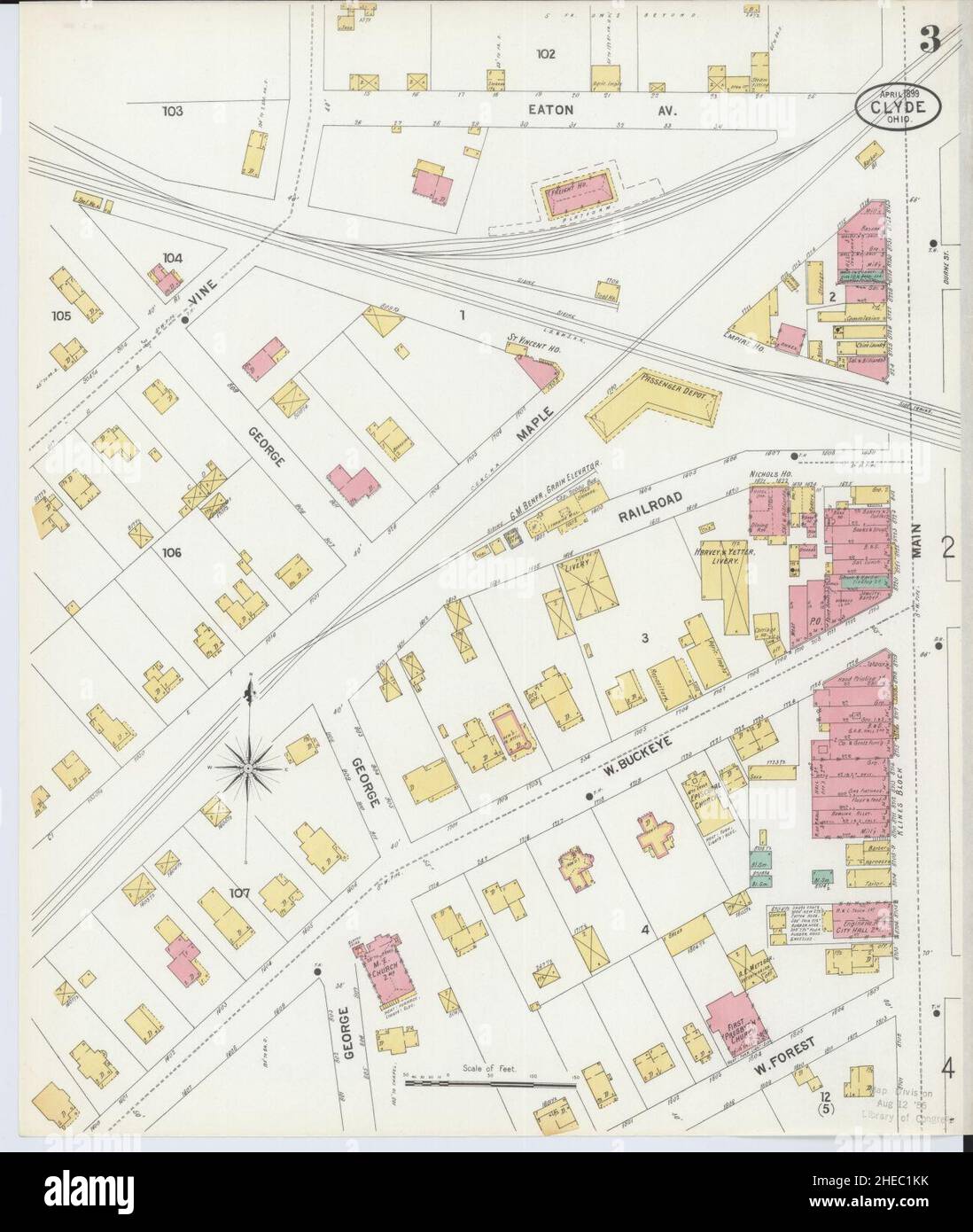 Carte de clyde ohio Banque de photographies et d’images à haute