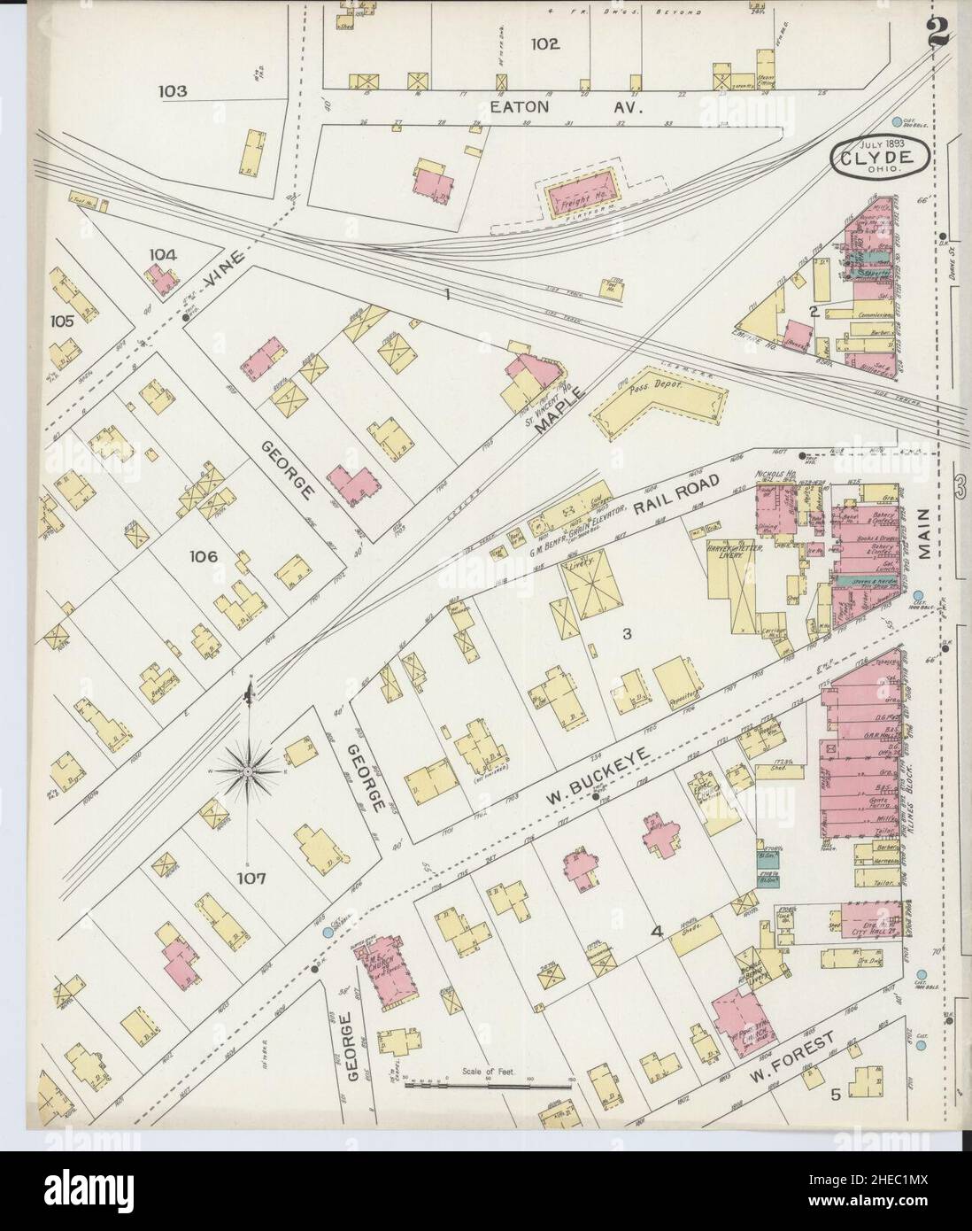 Carte de clyde ohio Banque de photographies et d’images à haute