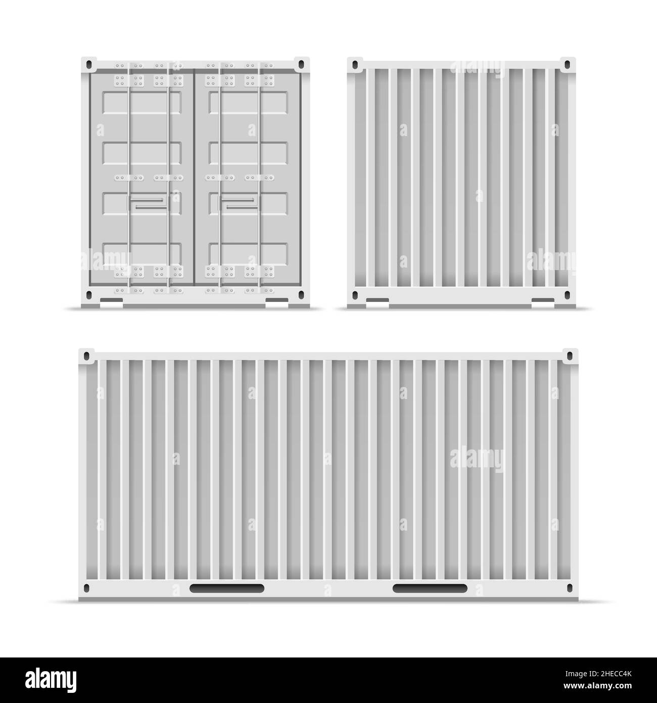 Conteneur de bateau blanc Illustration de Vecteur
