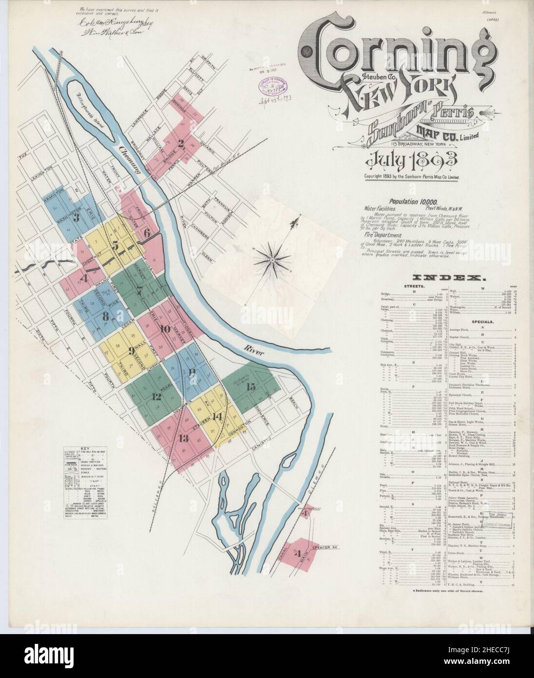 Mapa de corning nueva york Banque de photographies et d’images à haute ...