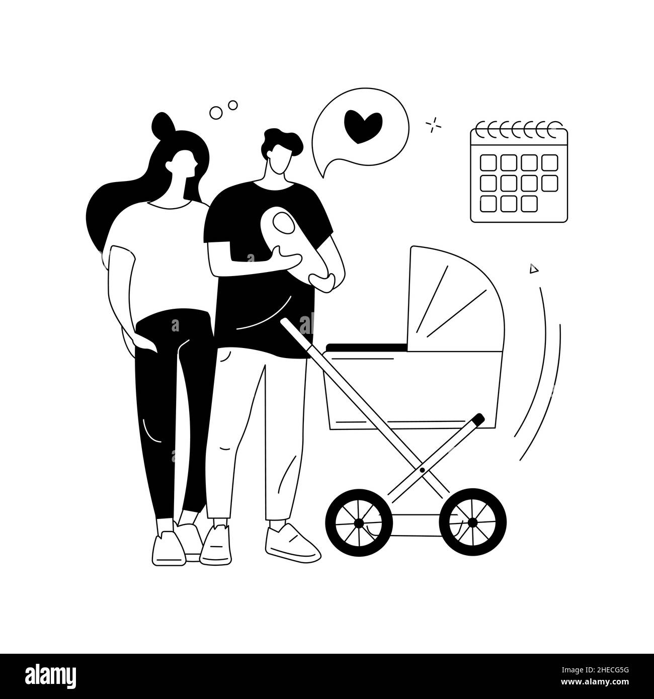 Illustration du vecteur de concept abstrait du congé parental. Illustration de Vecteur