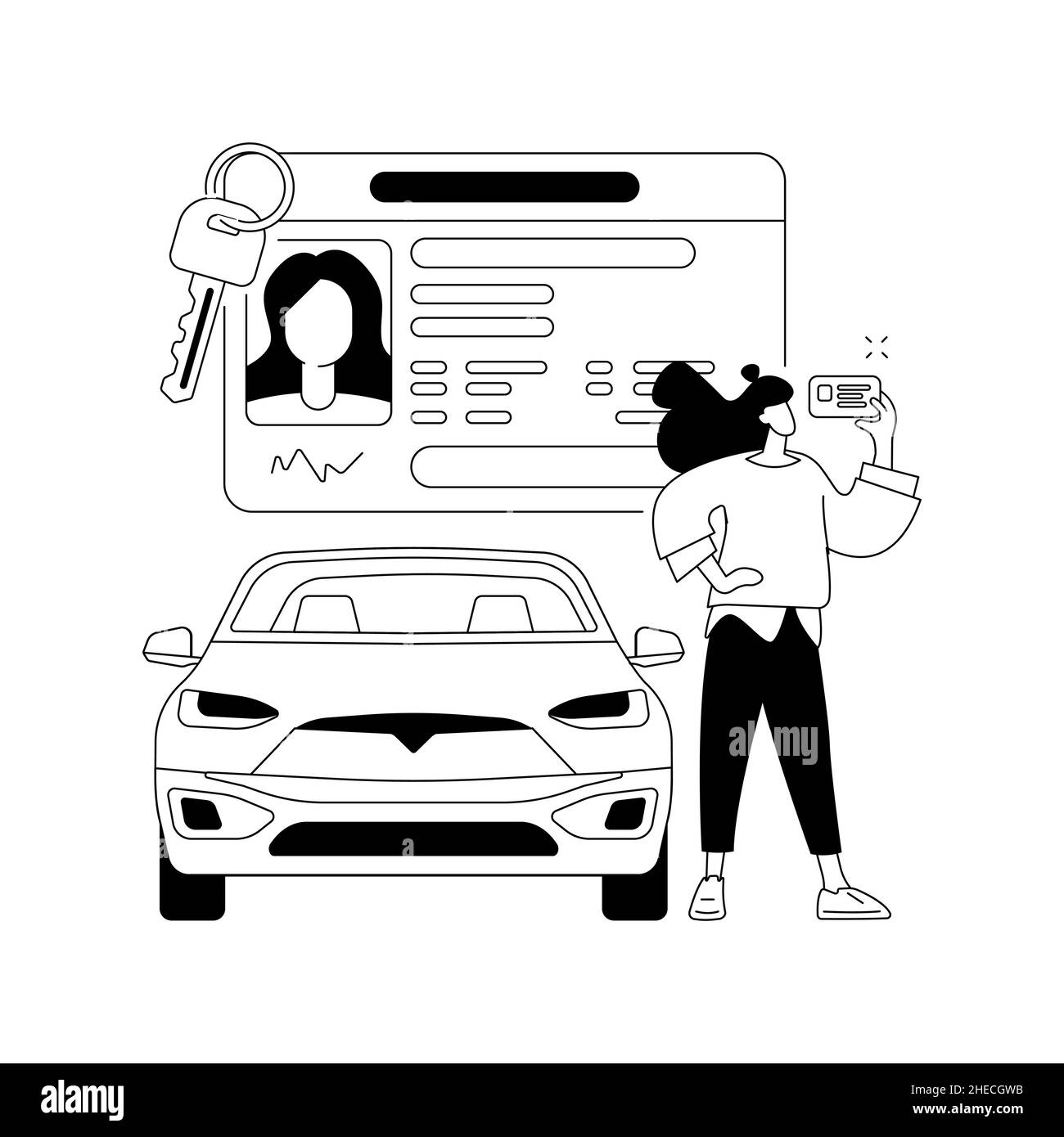 Illustration du vecteur de concept abstrait du permis de conduire. Illustration de Vecteur
