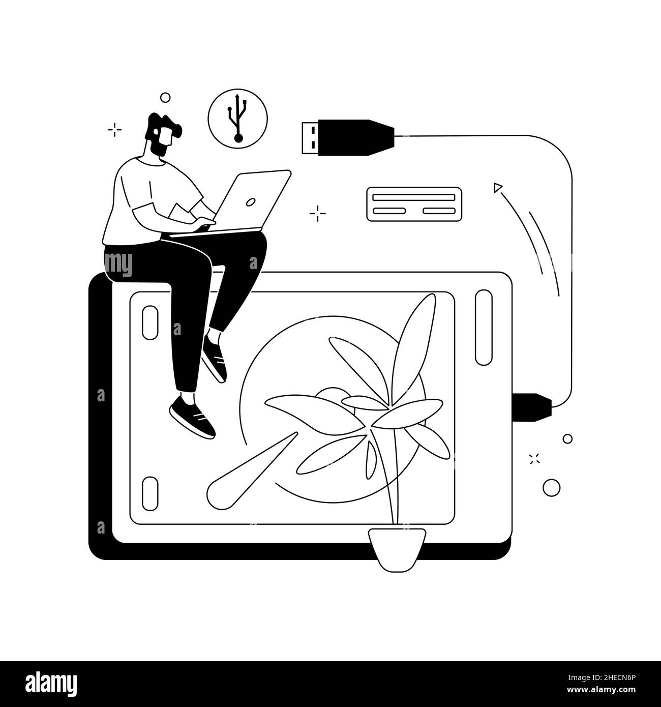 Illustration du vecteur de concept abstrait du disque dur externe. Illustration de Vecteur