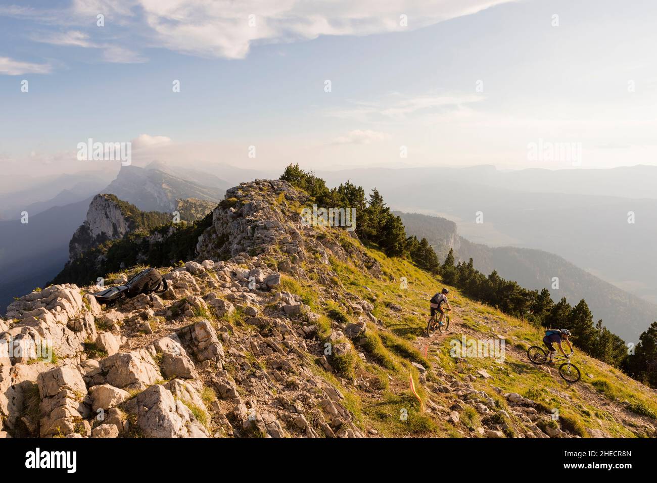 France, Isère, massif du Vercors, Parc naturel régional du Vercors, vélo de montagne Banque D'Images