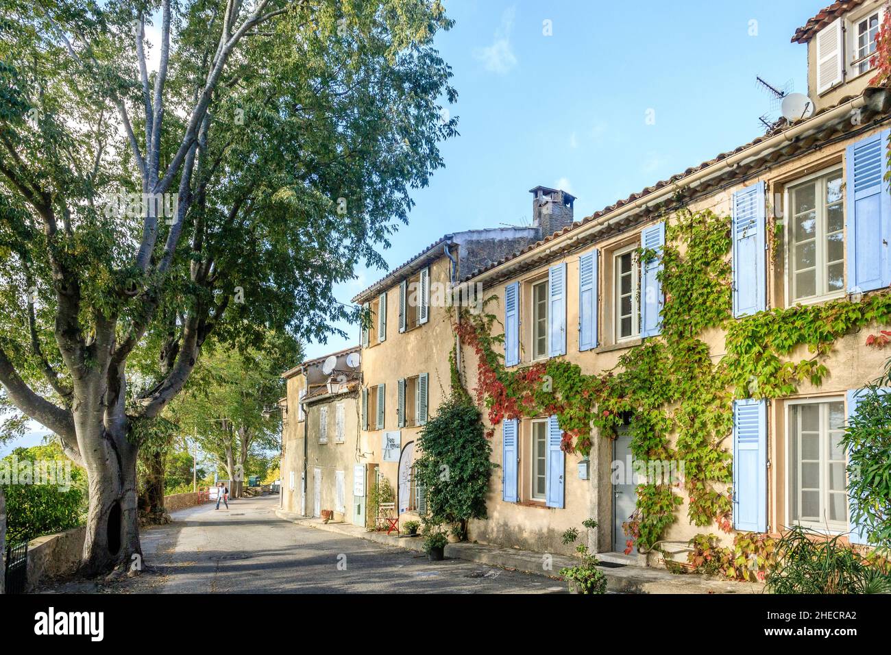 France, Var, Golfe de Saint Tropez, Gassin, étiqueté les plus Beaux villages de France (les plus beaux villages de France), rue du village, Banque D'Images