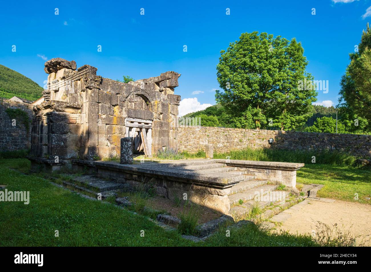 France, Lozère, Lanuejols, mausolée gallo-romaine du 2nd siècle ou mausolée Pomponii Banque D'Images