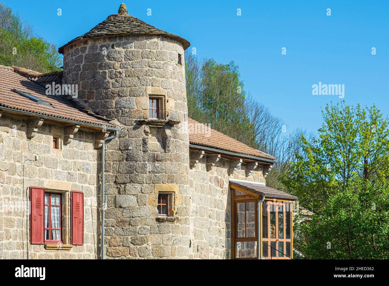 France, Lozère, Cheylard-l'Eveque, scène sur le sentier Stevenson ou GR 70 Banque D'Images