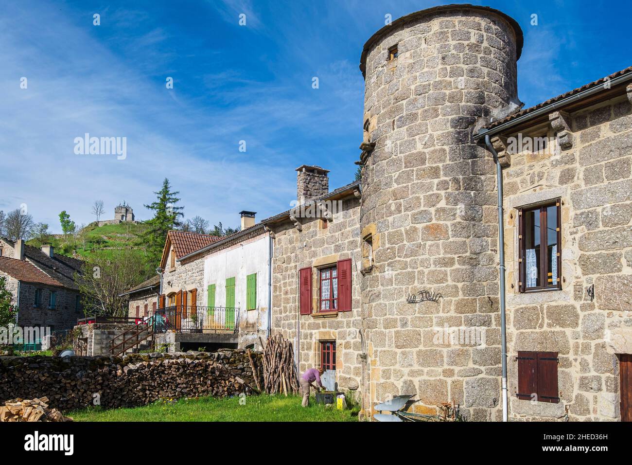France, Lozère, Cheylard-l'Eveque, scène sur le sentier Stevenson ou GR 70 Banque D'Images