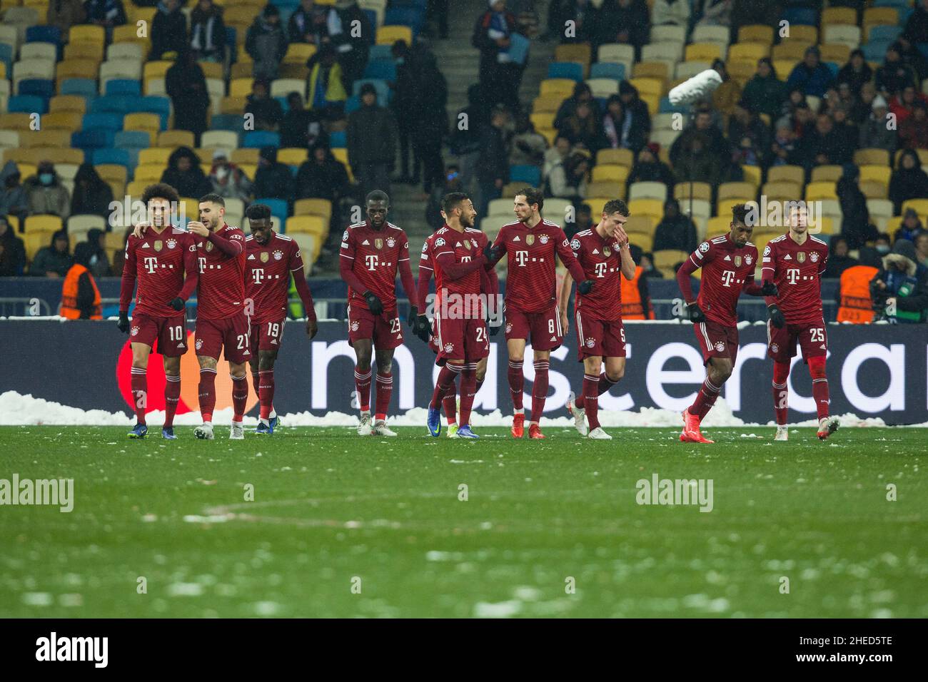 Ukraine, Kiev - 23 novembre 2021.FC Bayern Munich lors du match entre le FC Dynamo Kyiv et le FC Bayern Munich, NSC Olympiyskiy Banque D'Images