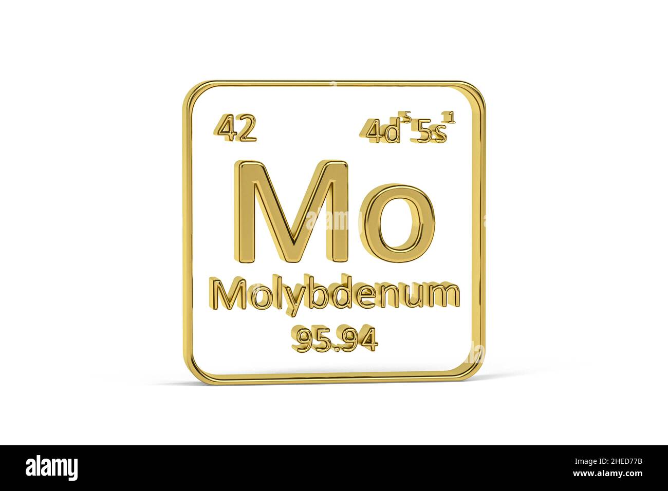 Golden 3D icône de table périodique - élément de table périodique isolé sur fond blanc - rendu 3D Banque D'Images