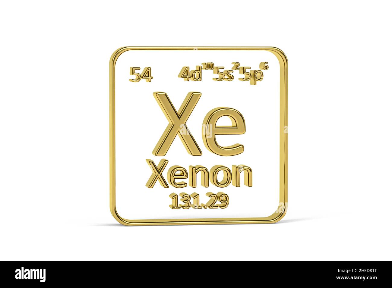 Golden 3D icône de table périodique - élément de table périodique isolé sur fond blanc - rendu 3D Banque D'Images