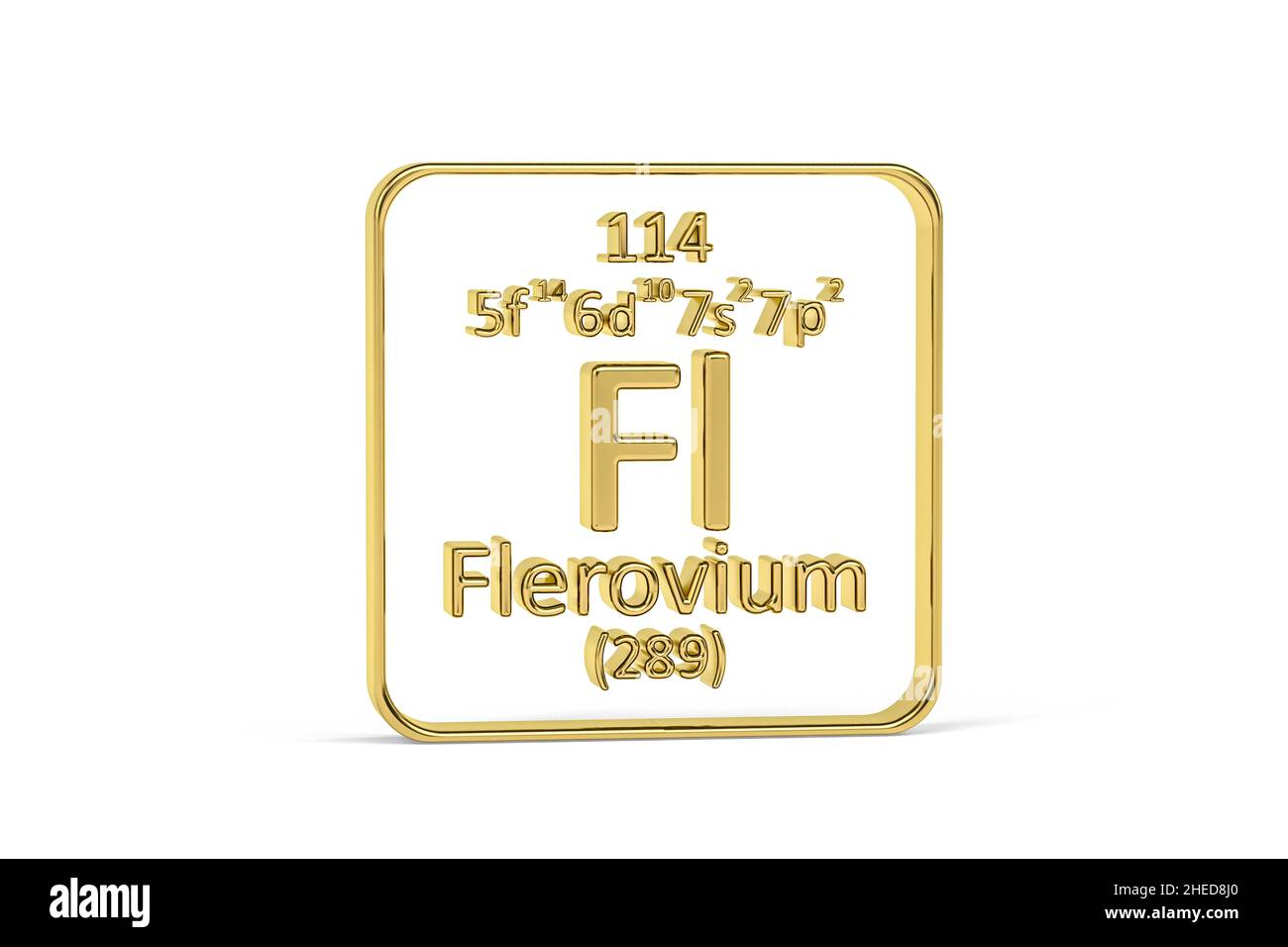 Golden 3D icône de table périodique - élément de table périodique isolé sur fond blanc - rendu 3D Banque D'Images