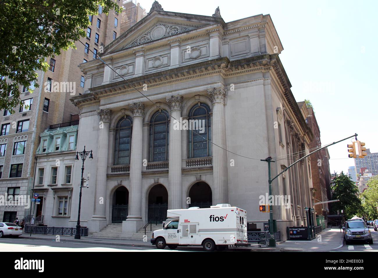 Bâtiment de la Congrégation Shearith Israel, alias la Synagogue espagnole et portugaise, Central Park West Facade, New York, NY, Etats-Unis Banque D'Images