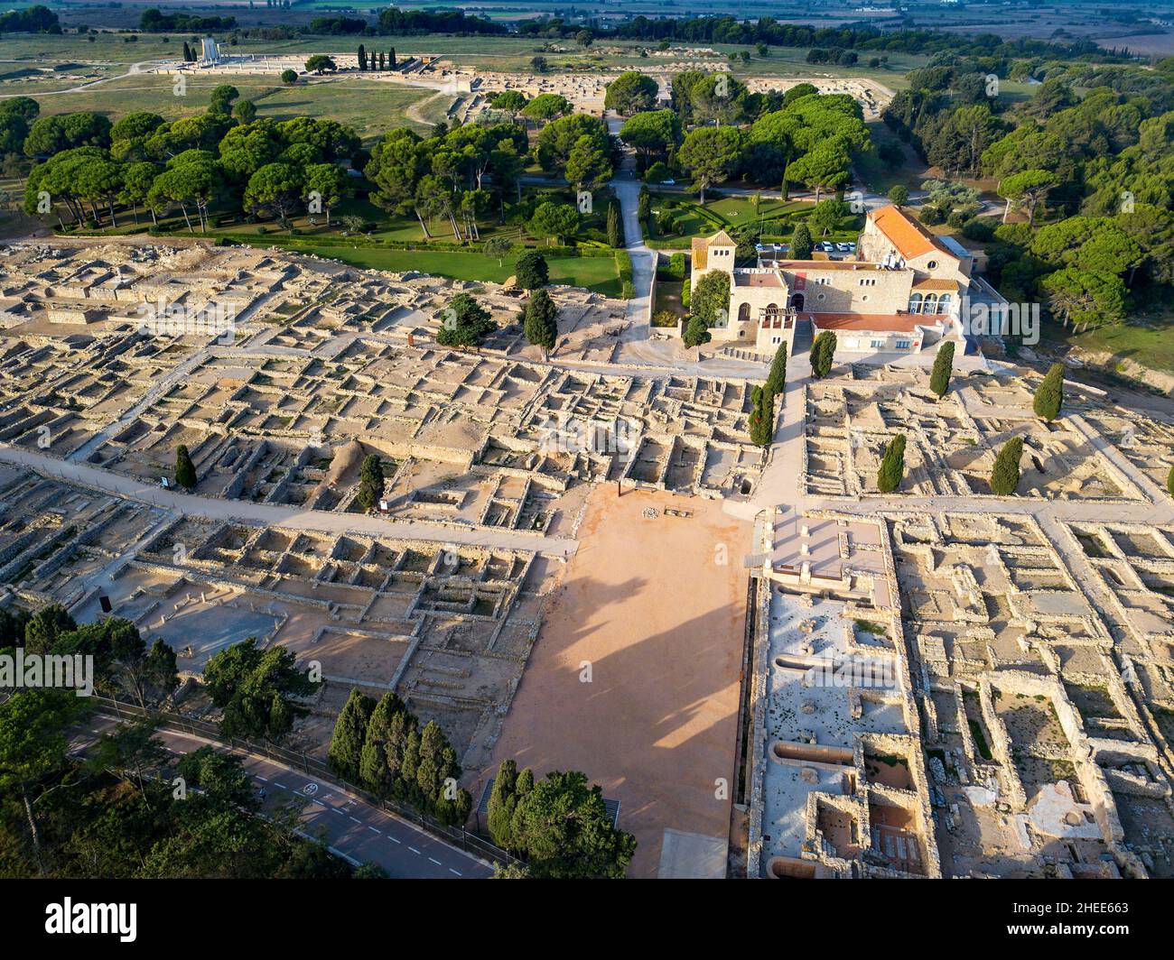 Ancienne ville romaine au site archéologique d'Empúries.Province de Gérone.Catalogne.Espagne.Ampurias, aussi connu sous le nom d'Empúries était une ville sur le Mediter Banque D'Images