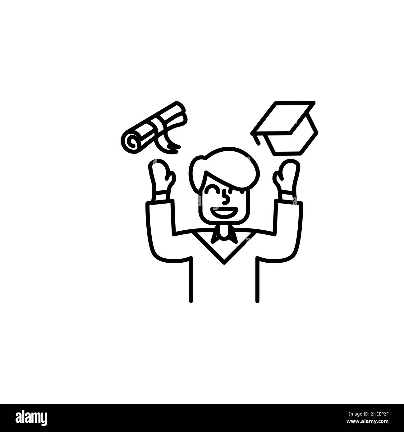 Concept Knowledge avec icône Graduate. Illustration de Vecteur