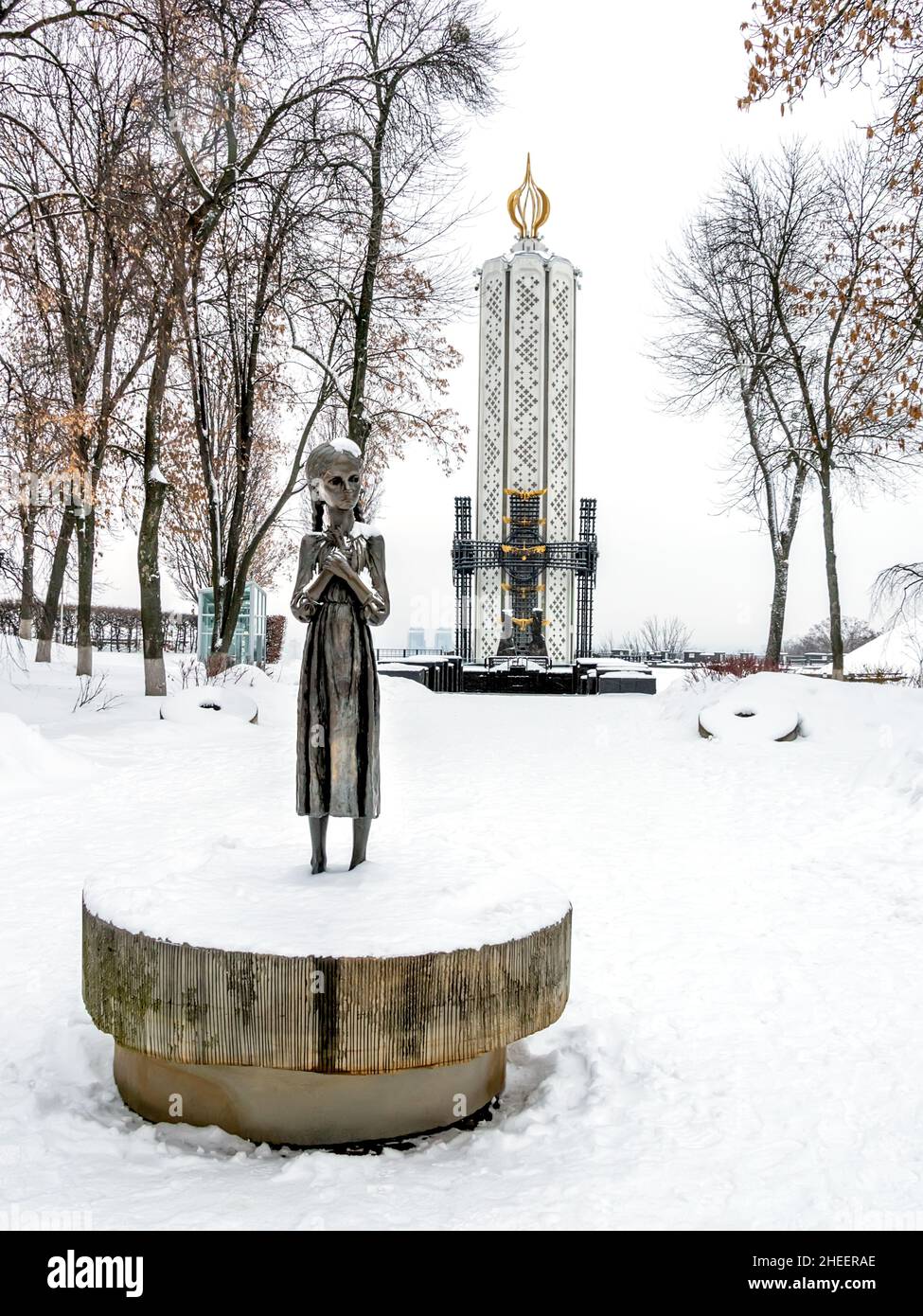 Kiev, Ukraine - JAN 2019: Musée national du génocide Holodomor également connu sous le nom de Mémorial en commémoration des victimes de la famine en Ukraine.Monument Banque D'Images