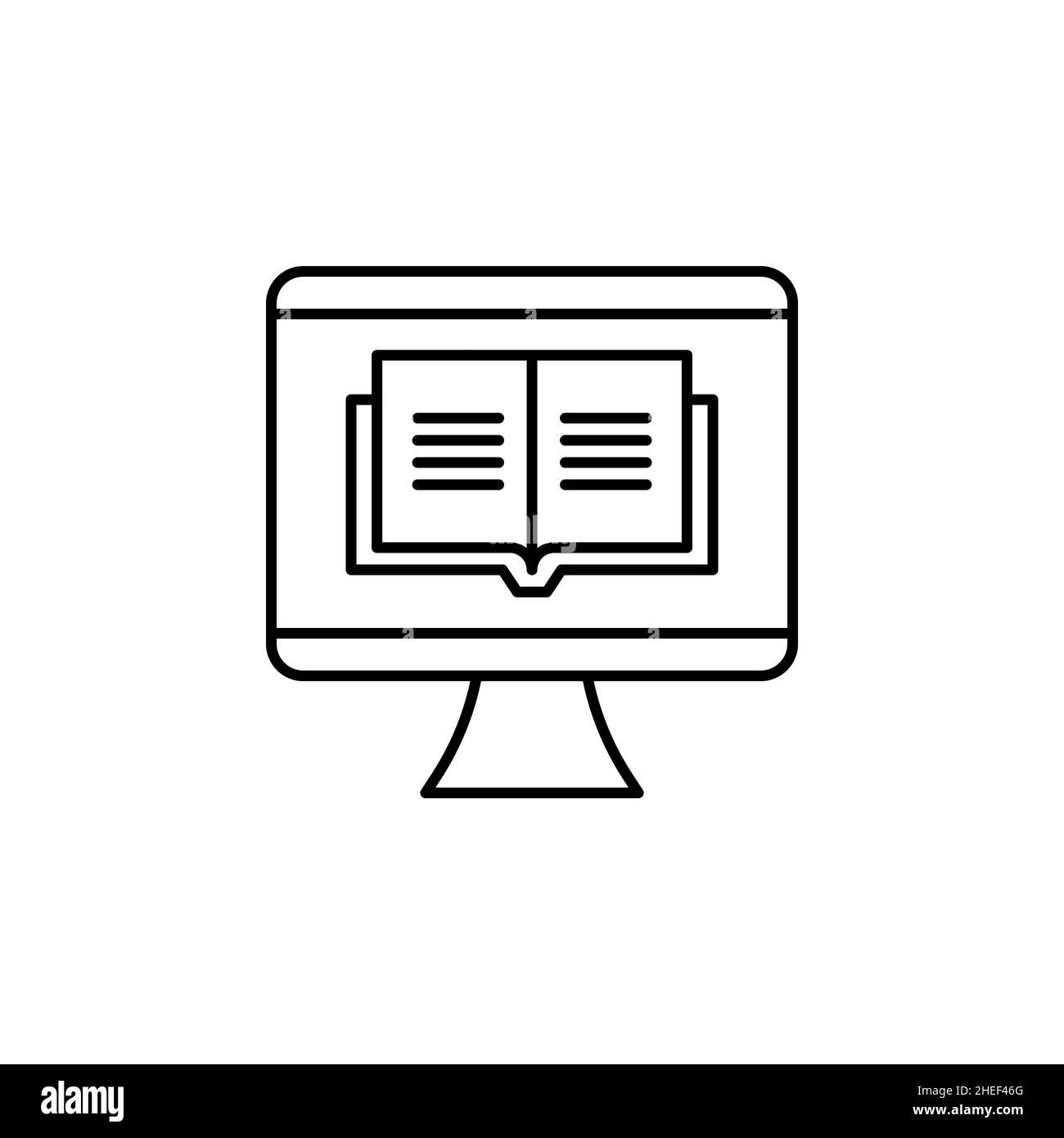 Icône de ligne d'apprentissage en ligne.Logo de programme d'éducation en ligne pour la conception de sites Web et les applications mobiles.Illustration vectorielle. Illustration de Vecteur