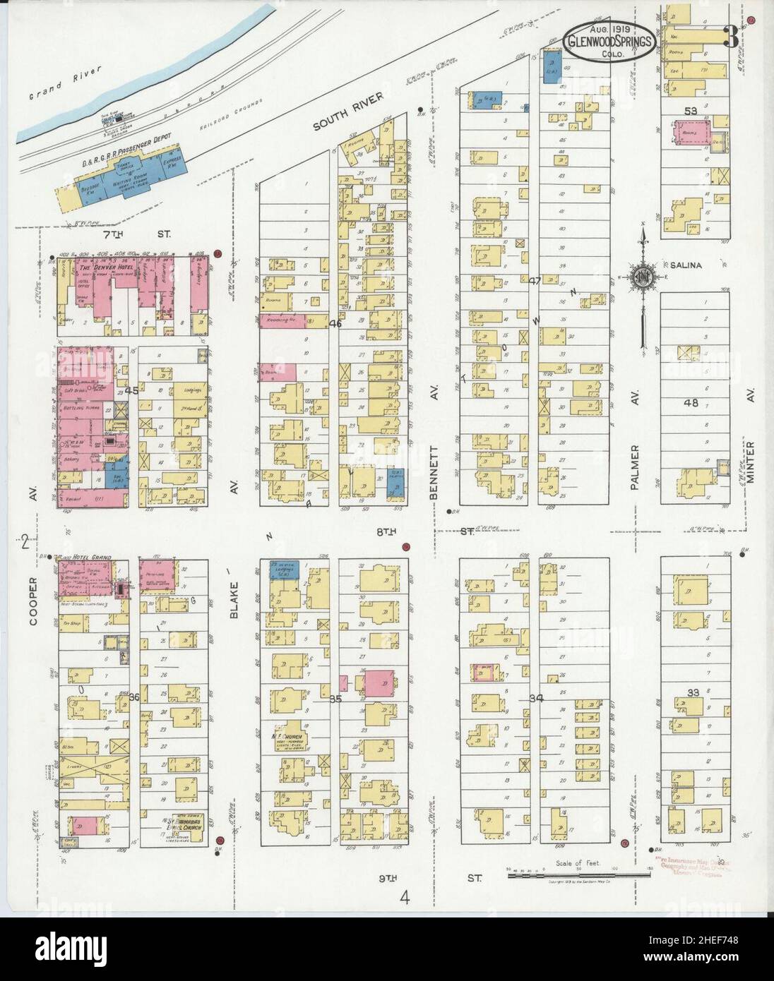 Carte du colorado de glenwood springs Banque d'image et photos Alamy