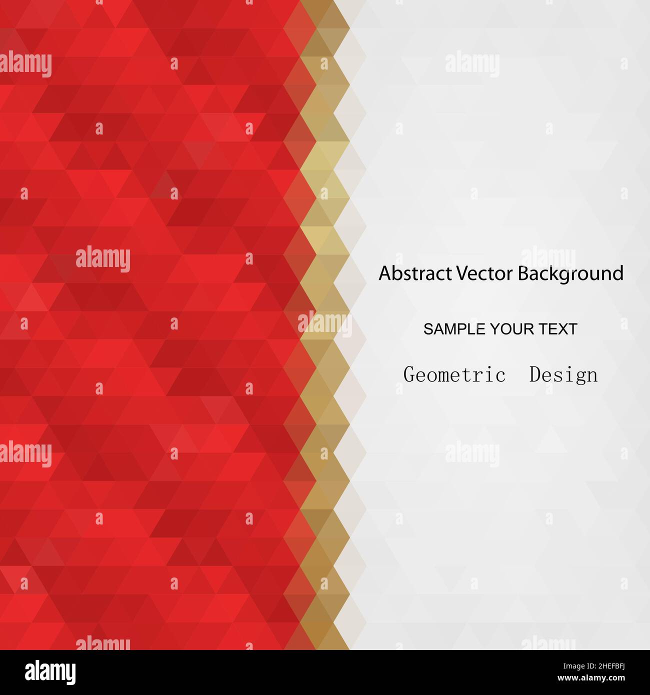 arrière-plan triangle rouge avec ligne dorée. motif géométrique Banque D'Images