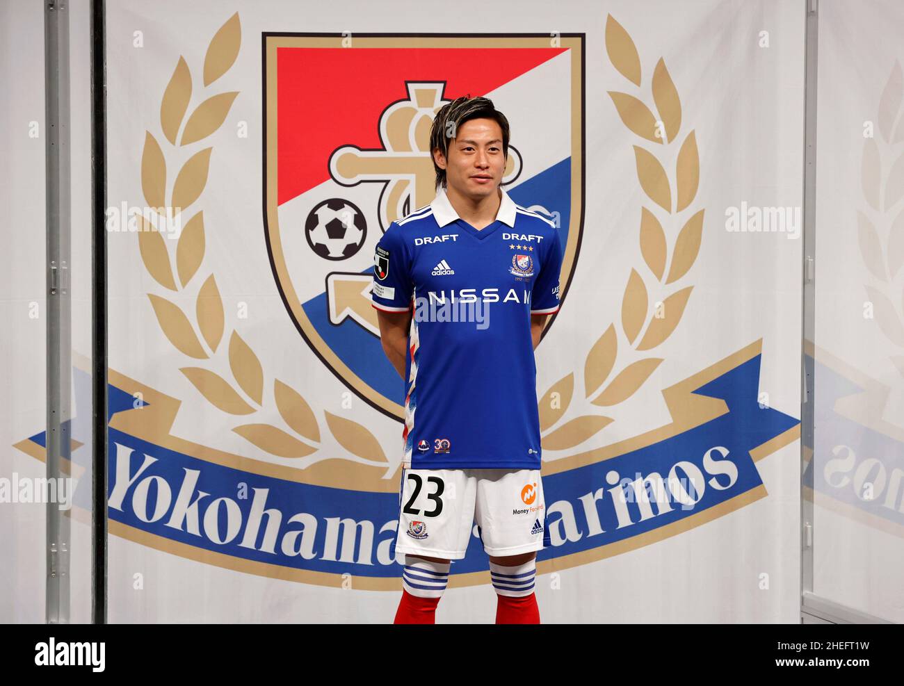 Kanagawa, Japon.9th janvier 2022.Teruhito Nakagawa (F.Marinos), Yokohama F Marinos équipe football/Soccer : 2022 Yokohama F Marinos Nouvelle présentation de l'équipe au Nissan Hall à Kanagawa, Japon .Credit: AFLO/Alay Live News Banque D'Images