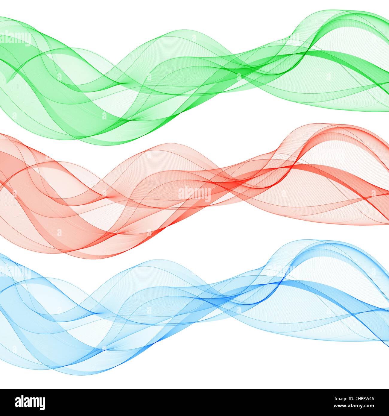 Ensemble d'ondes abstraites colorées. Élément de conception Banque D'Images