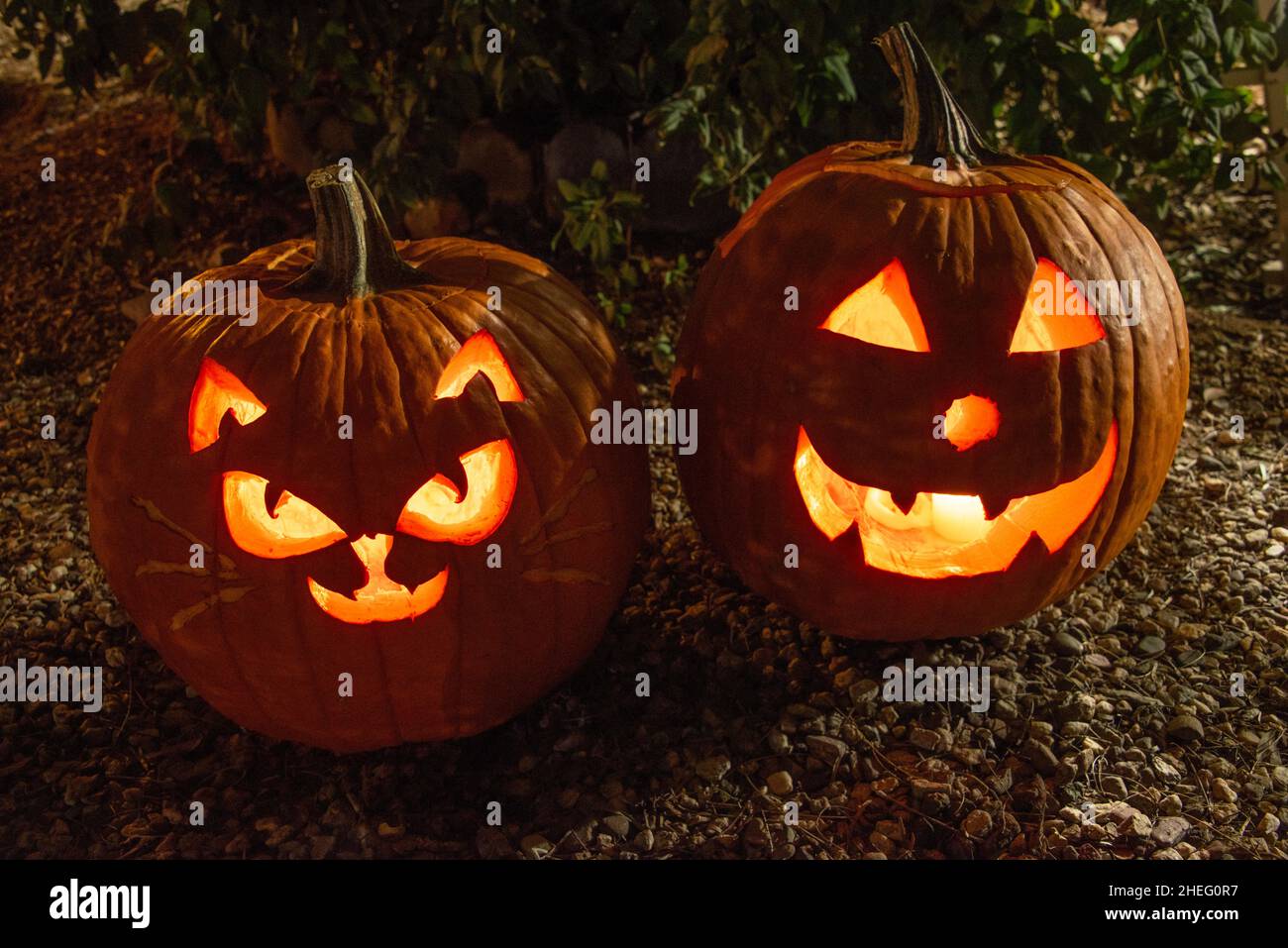 Lanternes Jack o' Halloween Banque D'Images
