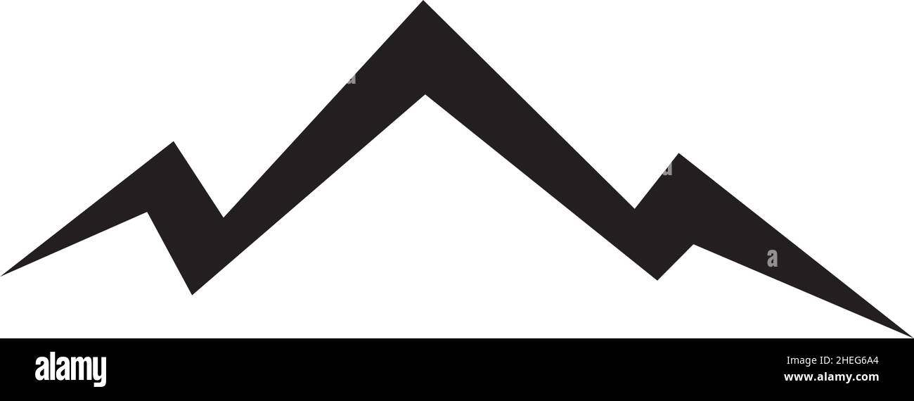 Logo vectoriel d'icône de montagne noire simple Illustration de Vecteur