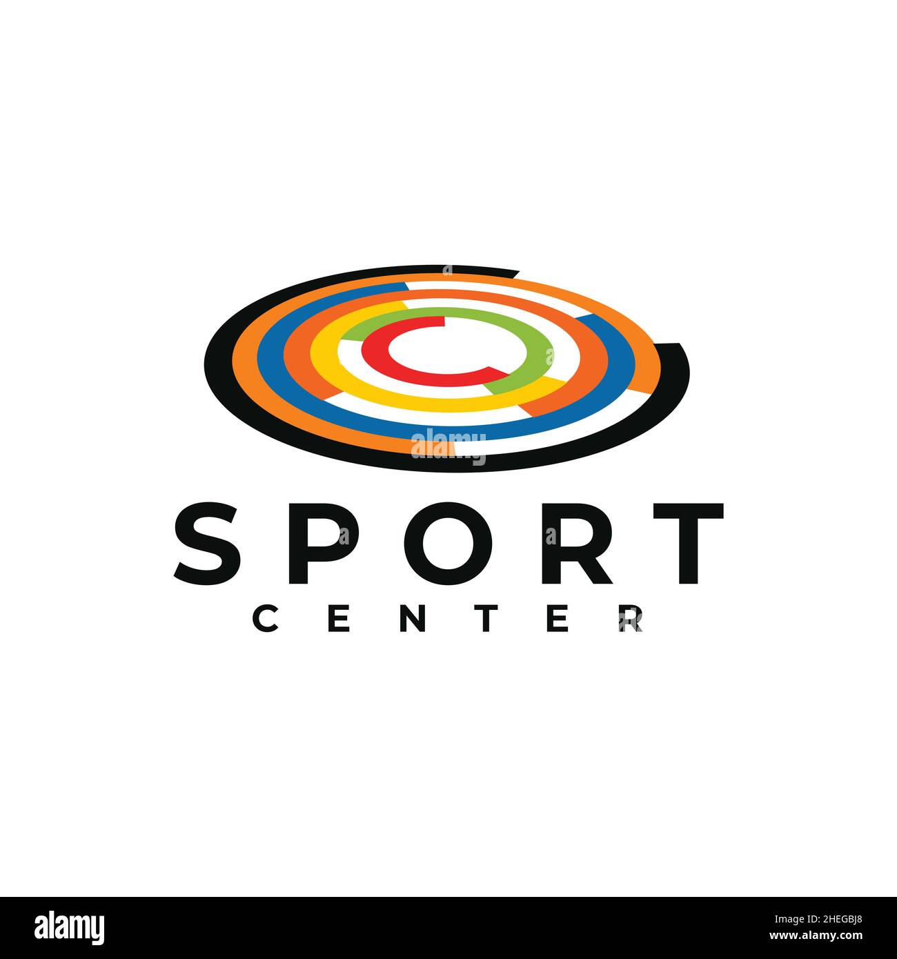 Centre sportif avec logo Vector en forme de cercle coloré Illustration de Vecteur
