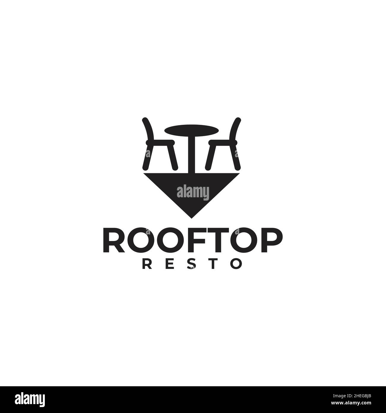 Restaurant sur le toit avec logo Vector Illustration de Vecteur