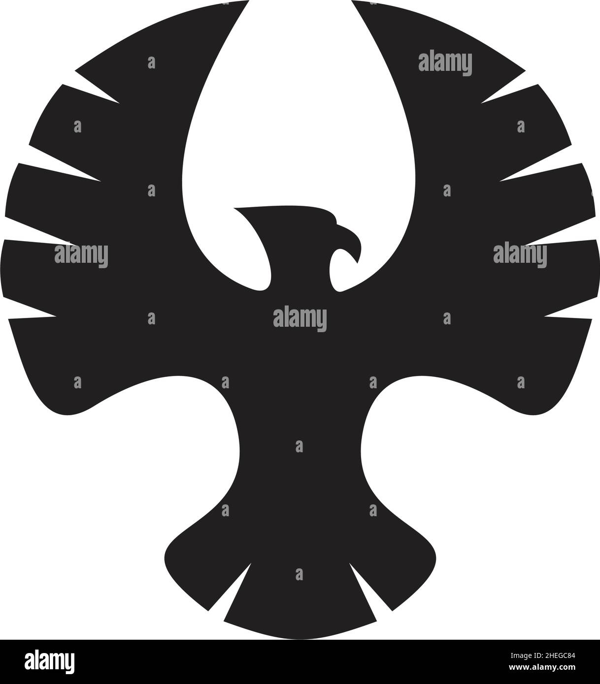 Logo vectoriel d'icône d'aigle noir Illustration de Vecteur