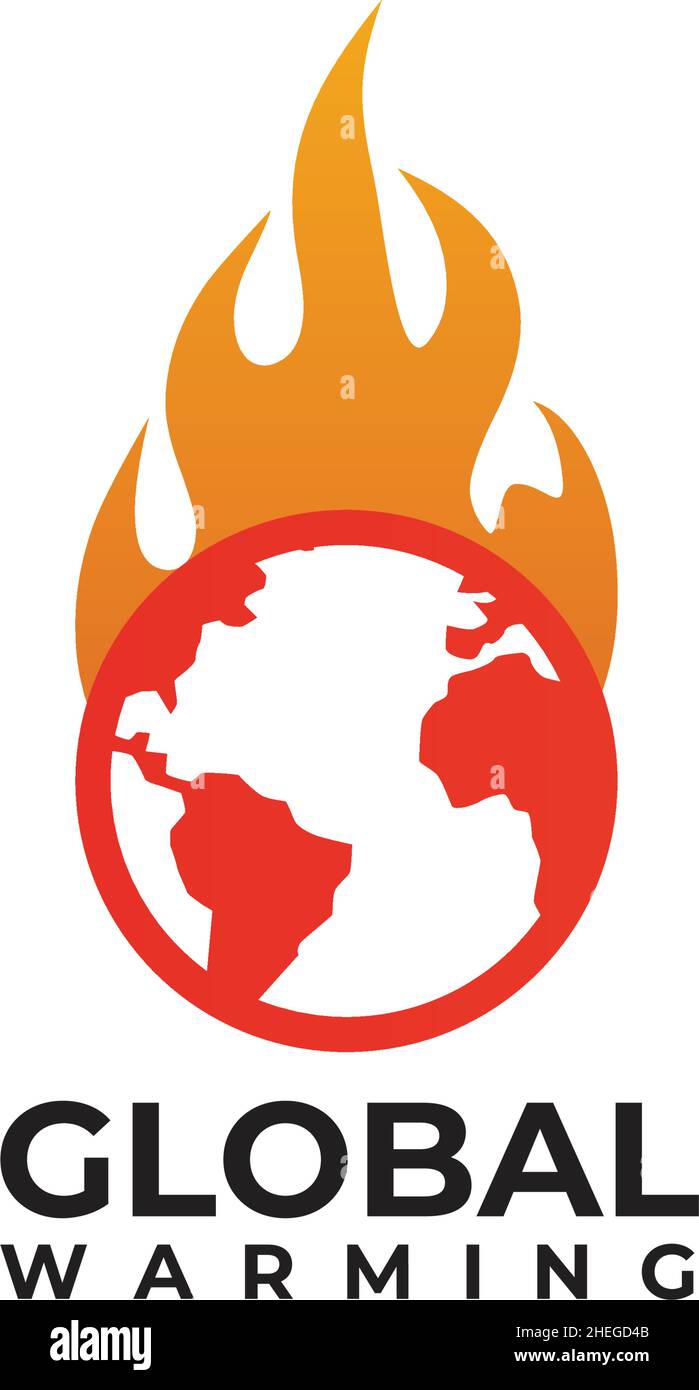 Logo vectoriel de symbole de réchauffement climatique Illustration de Vecteur