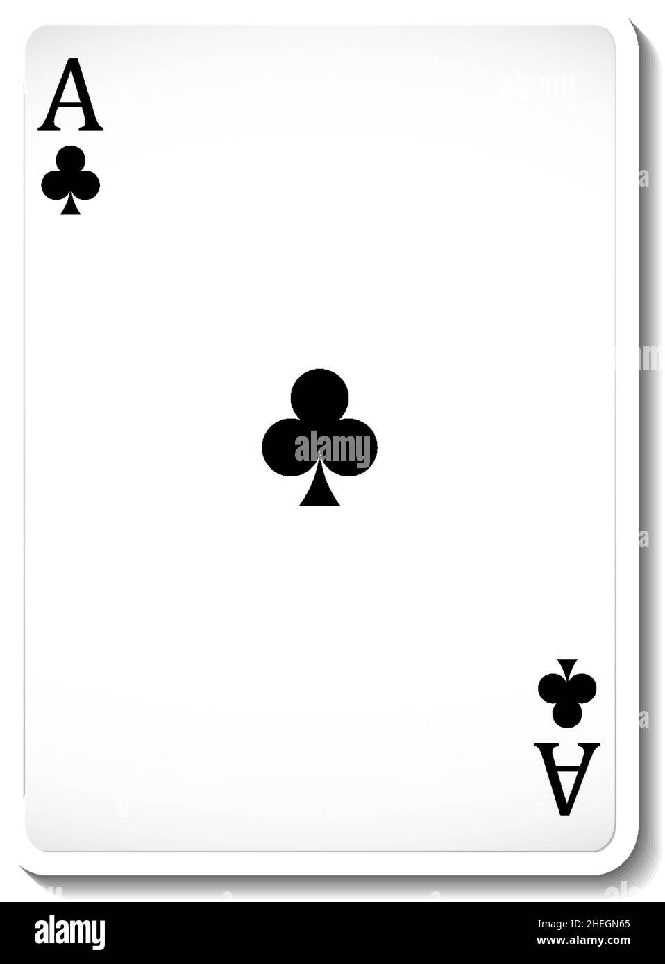 Illustration isolée de l'ACE of Clubs Playing Card Illustration de Vecteur