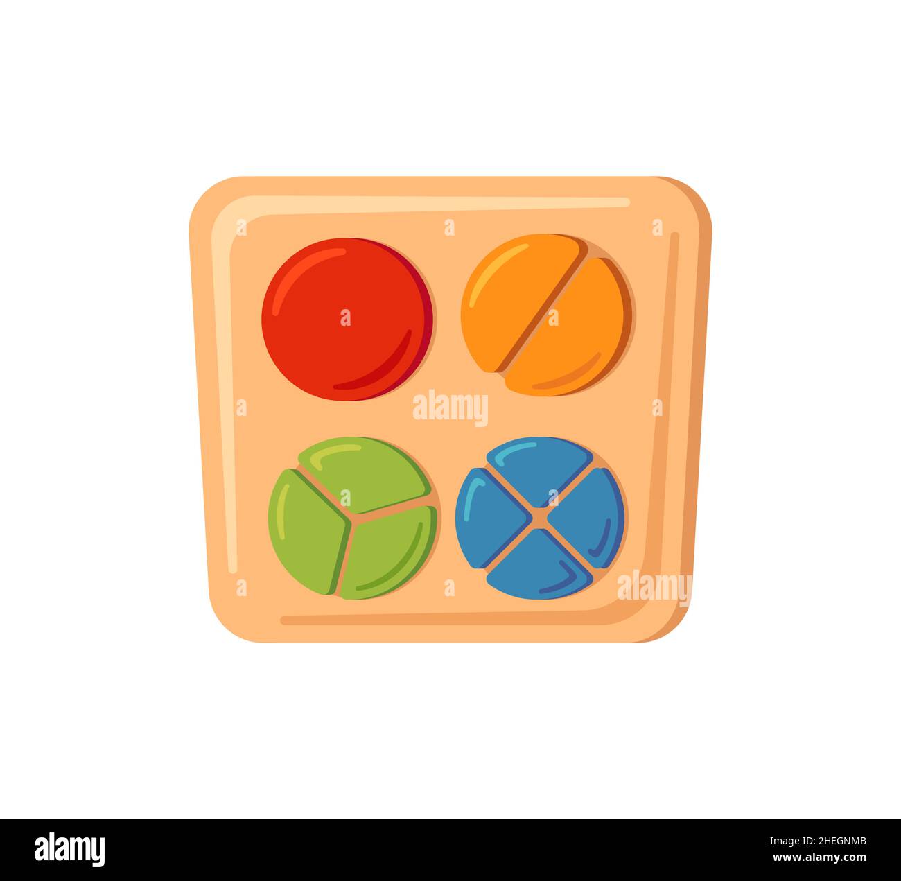 Montessori jouet logique d'éducation.Trieur multicolore pour bébé.Enfants jouet en bois pour les enfants d'âge préscolaire.Système Montessori pour le développement de la petite enfance Illustration de Vecteur