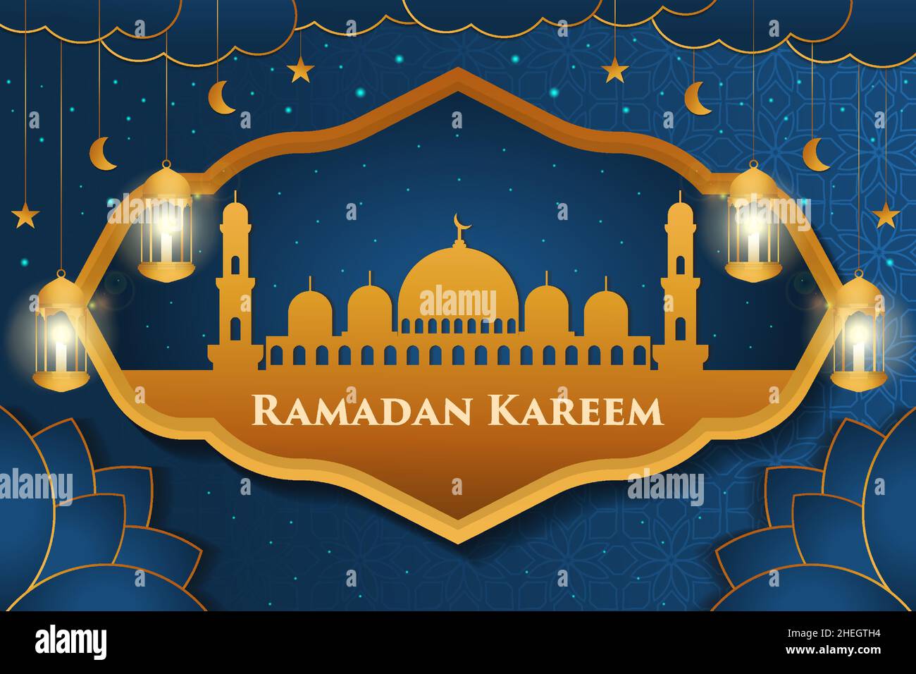 superbe illustration de la conception de kareem de ramadan. fond de kareem de ramadan. carte de vœux de ramadan. motif vectoriel Illustration de Vecteur