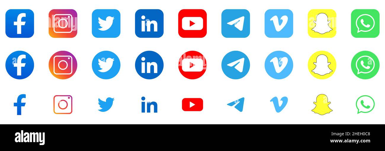 Logo populaire sur les réseaux sociaux Illustration de Vecteur
